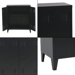 Metallschrank Kommode Oripää 90x80x33cm Schwarz