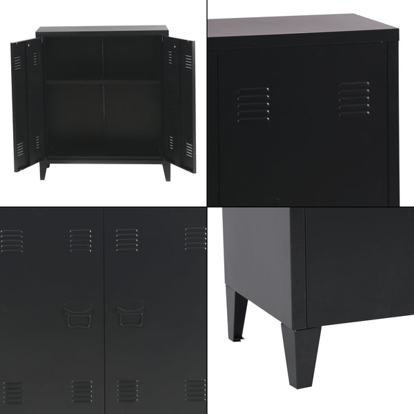 Metallschrank Kommode Oripää 90x80x33cm Schwarz