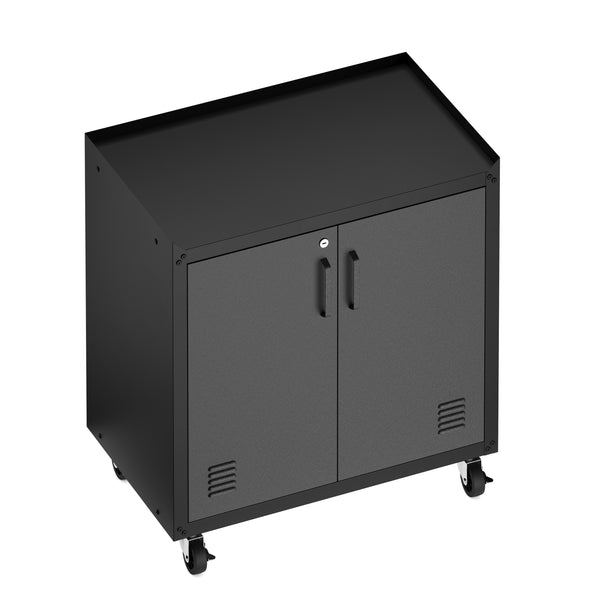Aktenschrank MAKSIMUS 2 Türen 77 x 80 cm anthrazit/schwarz