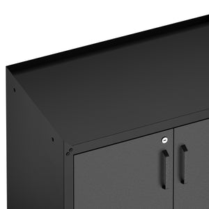 Aktenschrank MAKSIMUS 2 Türen 77 x 80 cm anthrazit/schwarz