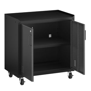 Aktenschrank MAKSIMUS 2 Türen 77 x 80 cm anthrazit/schwarz