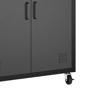 Aktenschrank MAKSIMUS 2 Türen 77 x 80 cm anthrazit/schwarz