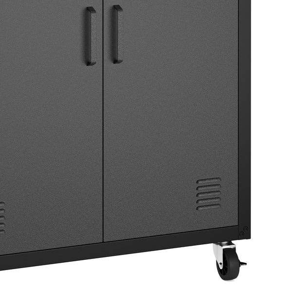 Aktenschrank MAKSIMUS 2 Türen 77 x 80 cm anthrazit/schwarz