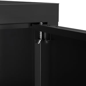Aktenschrank mit 2 Böden 90 x 90 cm schwarz