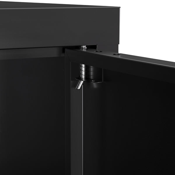 Aktenschrank mit 2 Böden 90 x 90 cm schwarz