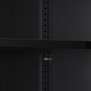 Aktenschrank mit 2 Böden 90 x 90 cm schwarz