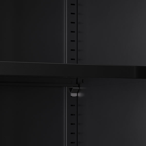 Aktenschrank mit 2 Böden 90 x 90 cm schwarz
