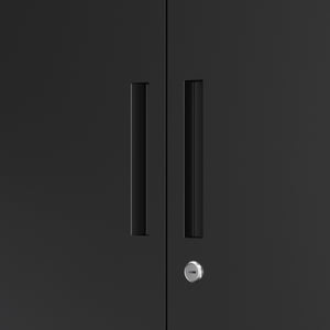 Aktenschrank mit 3 Böden 80 x 100 cm schwarz