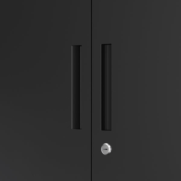 Aktenschrank mit 3 Böden 80 x 100 cm schwarz