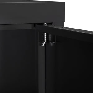 Aktenschrank mit 3 Böden 80 x 100 cm schwarz