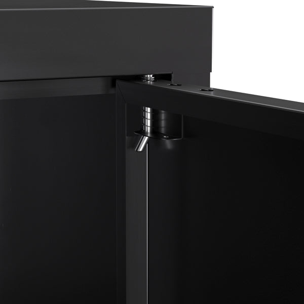 Aktenschrank mit 3 Böden 80 x 100 cm schwarz