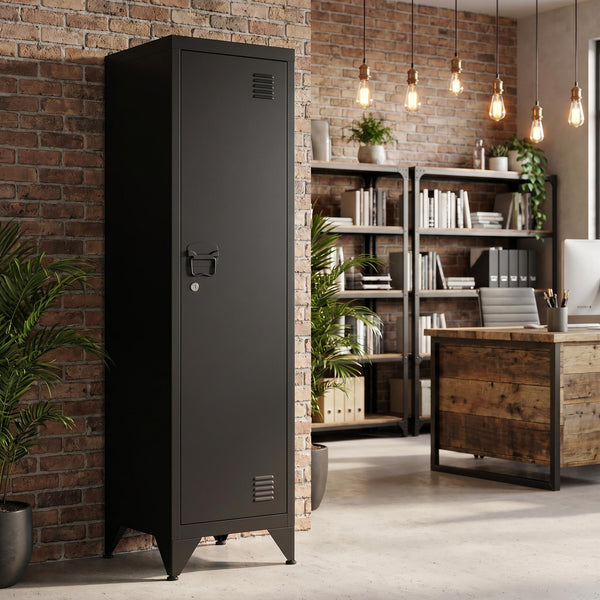 Aktenschrank mit 3 Böden ANTEY 38 x 137 cm schwarz