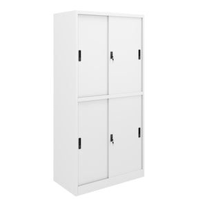 Classeur à 4 portes coulissantes, blanc