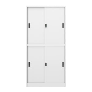 Classeur à 4 portes coulissantes, blanc