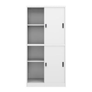 Classeur à 4 portes coulissantes, blanc