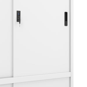 Classeur à 4 portes coulissantes, blanc