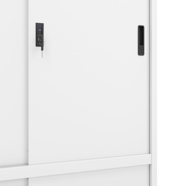 Classeur à 4 portes coulissantes, blanc