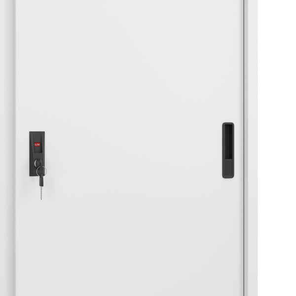 Classeur blanc avec porte coulissante