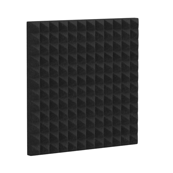 Akustikschaumplatte Pyramiden 24er Set 30 x 30 cm schwarz