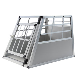 Petite cage pour chien en aluminium gris