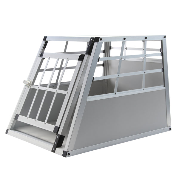 Petite cage pour chien en aluminium gris