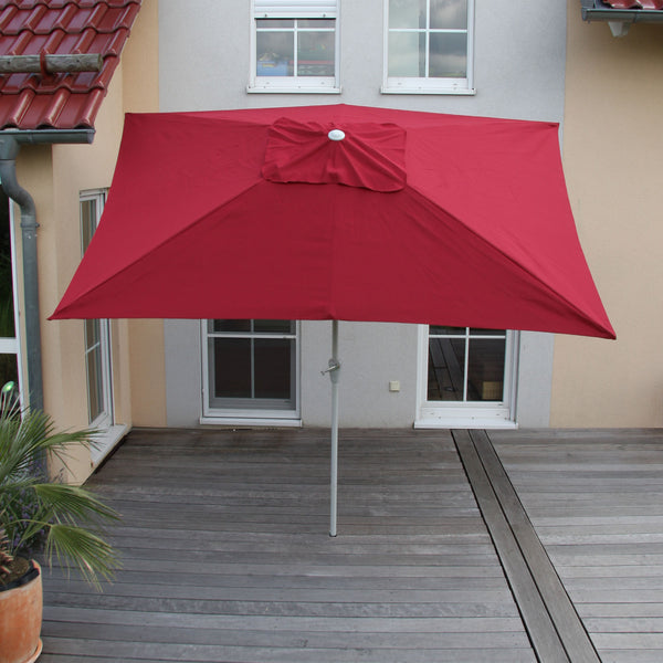 Alu Sonnenschirm 2x3m rechteckig bordeaux