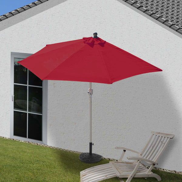 Alu-Sonnenschirm halbrund Parla 270cm bordeaux mit Ständer