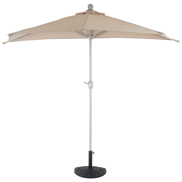 Alu-Sonnenschirm halbrund Parla ~ 270cm creme mit Ständer