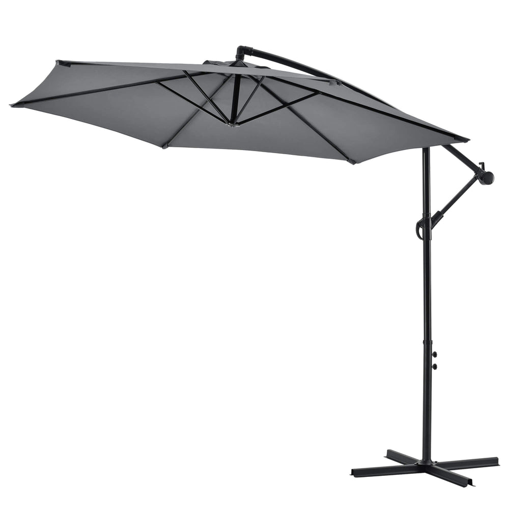 Ombrellone Budva, 270 cm, poliestere, acciaio, grigio 
