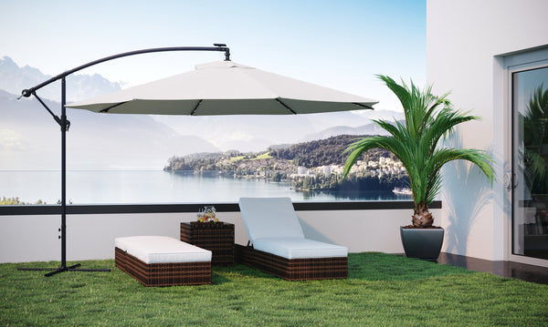 Rattan Gartenliegen Set braun