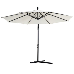 Ampelschirm Sonnenschirm D:300cm mit Handkurbel creme