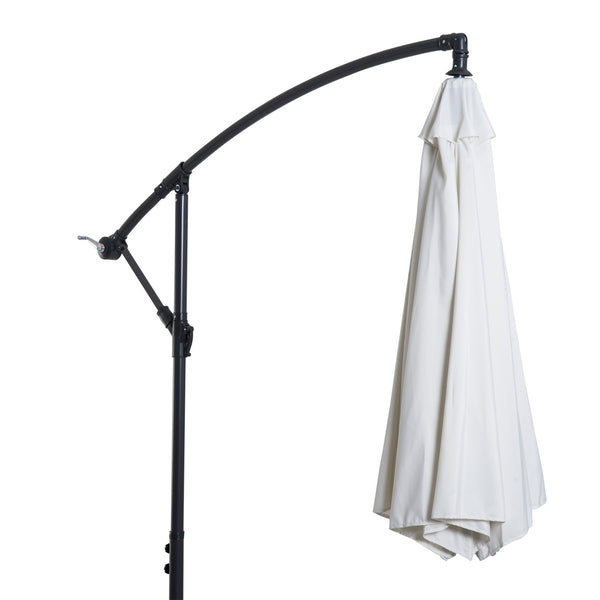 Ampelschirm Sonnenschirm D:300cm mit Handkurbel creme
