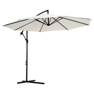 Ampelschirm Sonnenschirm D:300cm mit Handkurbel creme