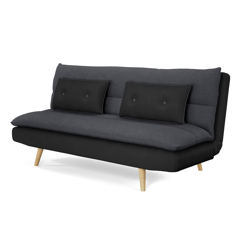 Divano letto ANDRI antracite/grigio