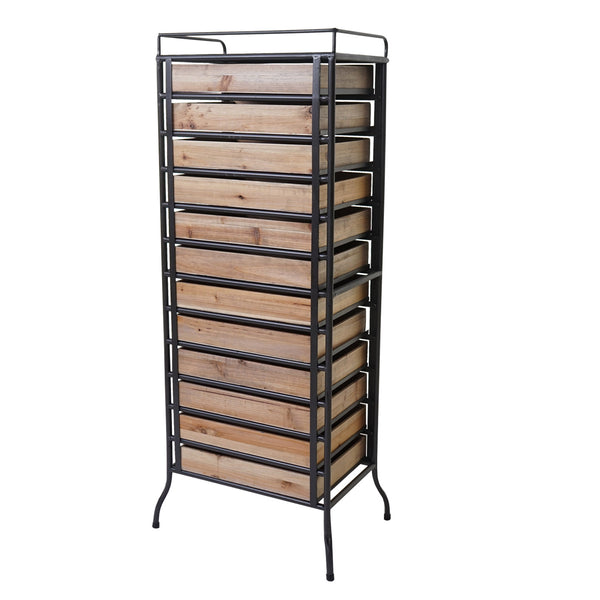Apotheker-Schrank HWC Kommode Holz massiv 129x55x38cm