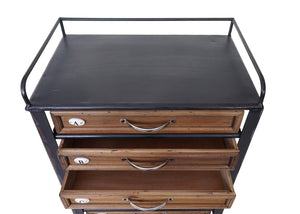Apotheker-Schrank HWC Kommode Holz massiv 129x55x38cm