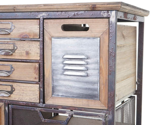 Apotheker-Schrank HWC Kommode Holz massiv 143x56x33cm