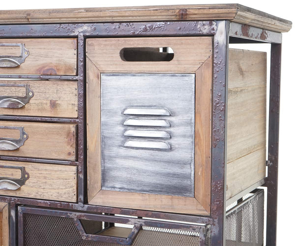 Apotheker-Schrank HWC Kommode Holz massiv 143x56x33cm