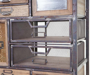 Apotheker-Schrank HWC Kommode Holz massiv 143x56x33cm
