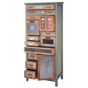 Apotheker-Schrank Kommode, Tanne Holz 138x57x32cm