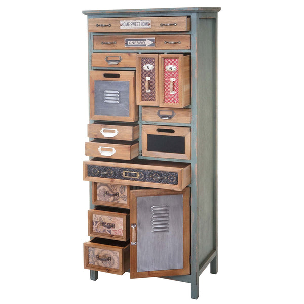 Apotheker-Schrank Kommode, Tanne Holz 138x57x32cm
