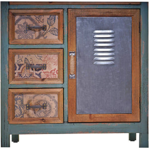 Apotheker-Schrank Kommode, Tanne Holz 138x57x32cm