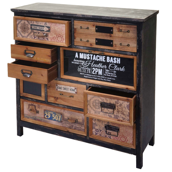 Apotheker-Schrank Kommode, Tanne Holz 90x90x32cm