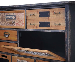 Apotheker-Schrank Kommode, Tanne Holz 90x90x32cm