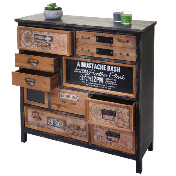 Apotheker-Schrank Kommode, Tanne Holz 90x90x32cm