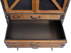 Apothekerschrank Holz & Metall 128x60x33cm Industrial Schrank