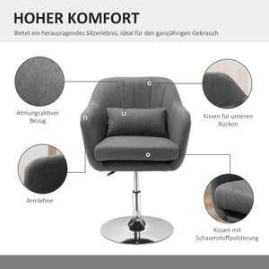 Work stool, swivel stool, office chair, dark grey