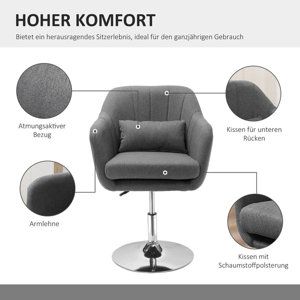 Work stool, swivel stool, office chair, dark grey