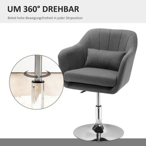Work stool, swivel stool, office chair, dark grey