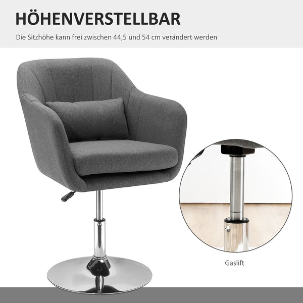 Work stool, swivel stool, office chair, dark grey